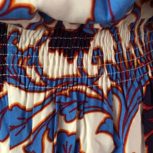 Gibson Floral Elastic Waist High Ruffle Neck Sleeveless Romper size Large - Picture 4 of 15